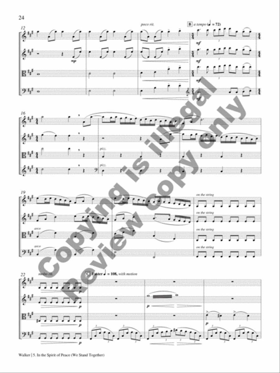The Dove and Other Songs of Peace String Quartet scores gallery preview page 13