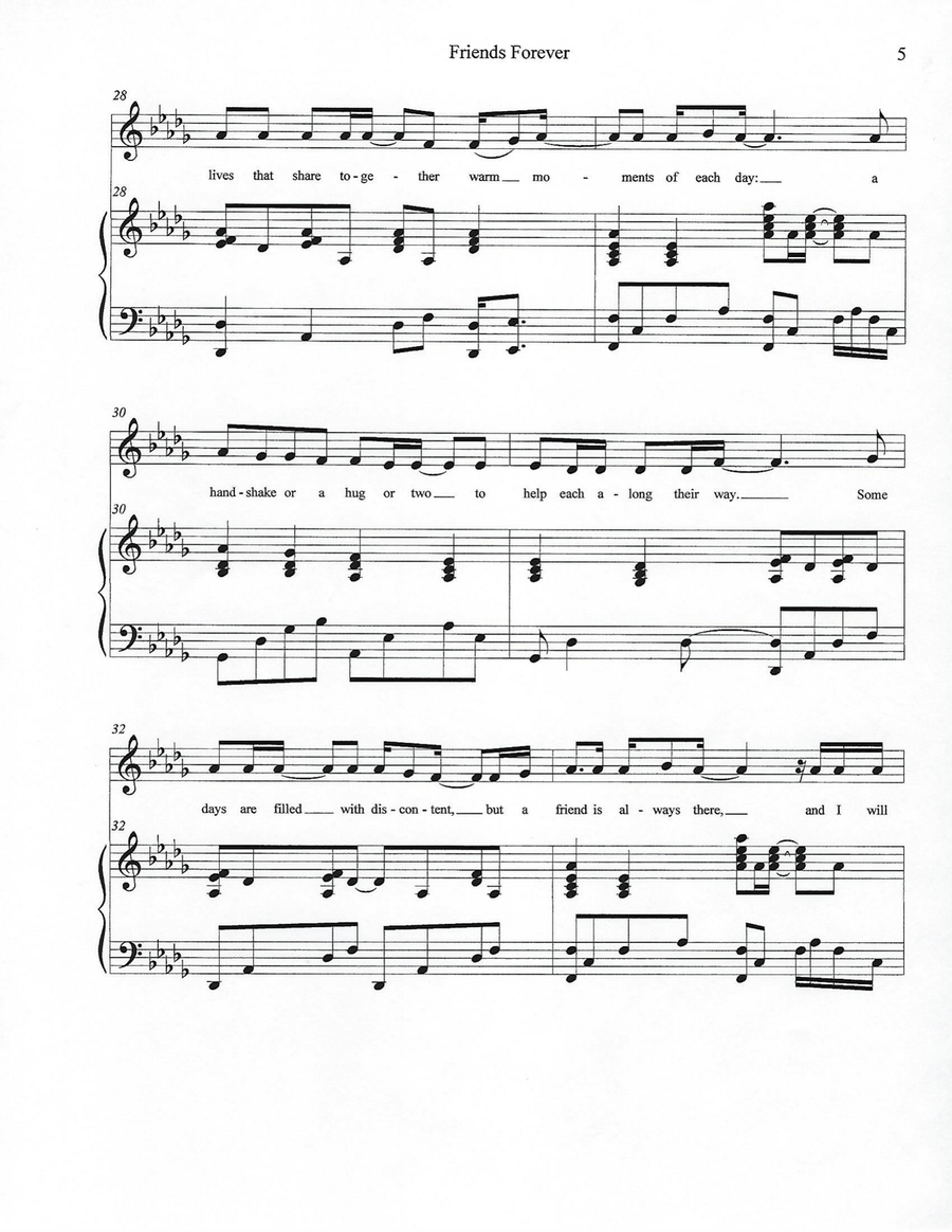 Friends Forever Piano, Vocal scores gallery preview page 5