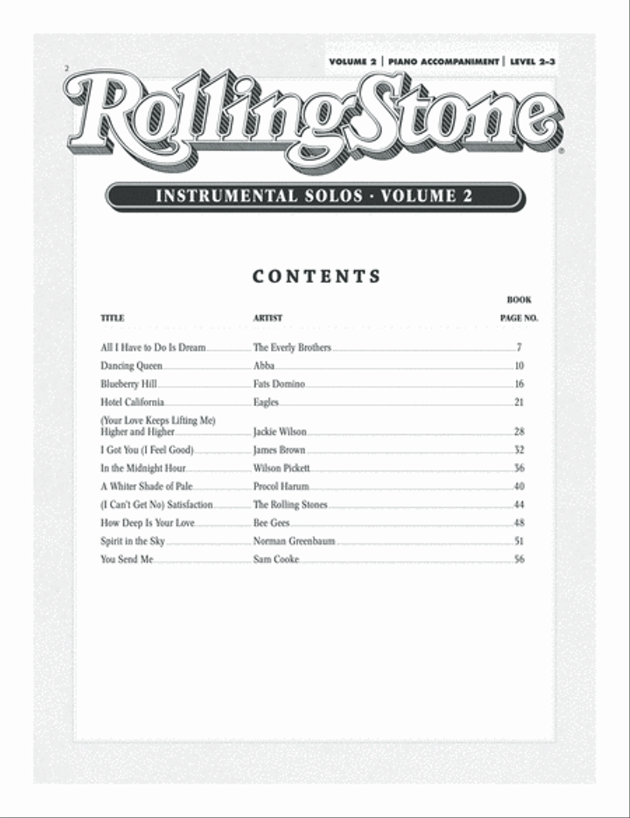 Selections from Rolling Stone Magazine's 500 Greatest Songs of All Time (Instrumental Solos for Strings), Volume 2 image number null