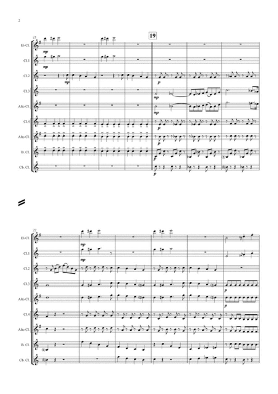 Die Fledermaus (Bb) - Johann Strauss - Overture - Clarinet Choir Letter Clarinet Choir scores gallery preview page 2