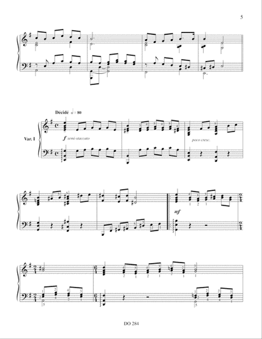 Thème et variations Piano Solo scores gallery preview page 5