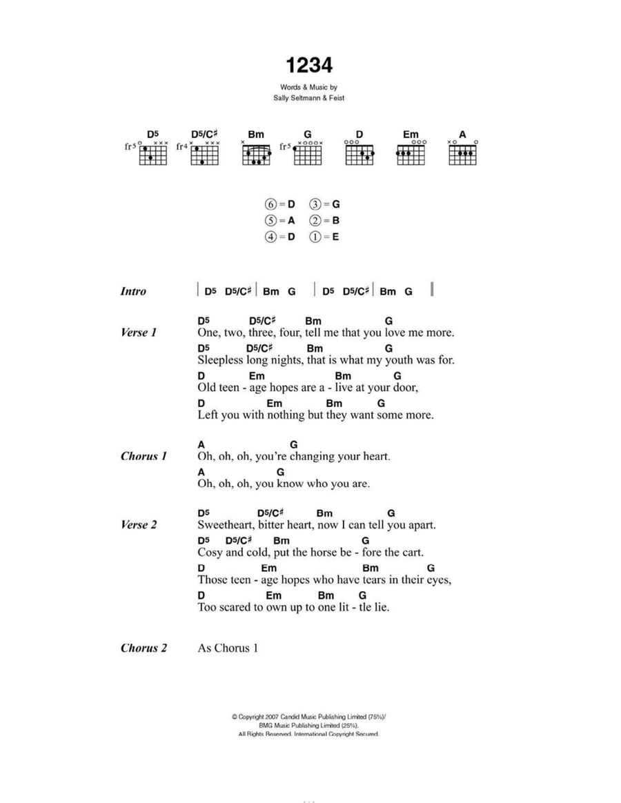 1234 Acoustic Guitar scores gallery preview page 1