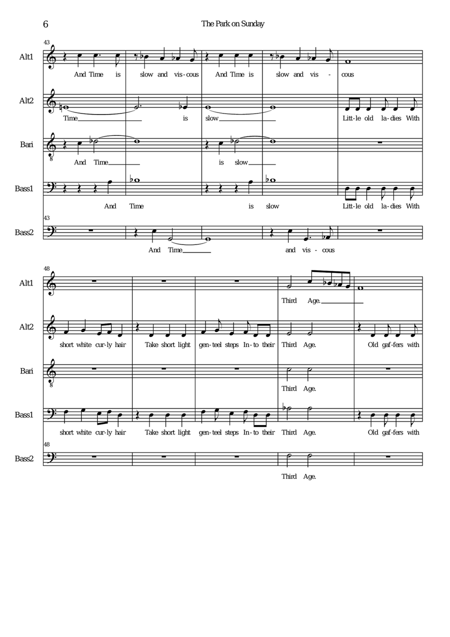 The Park on Sunday for men's voices Choir scores gallery preview page 6