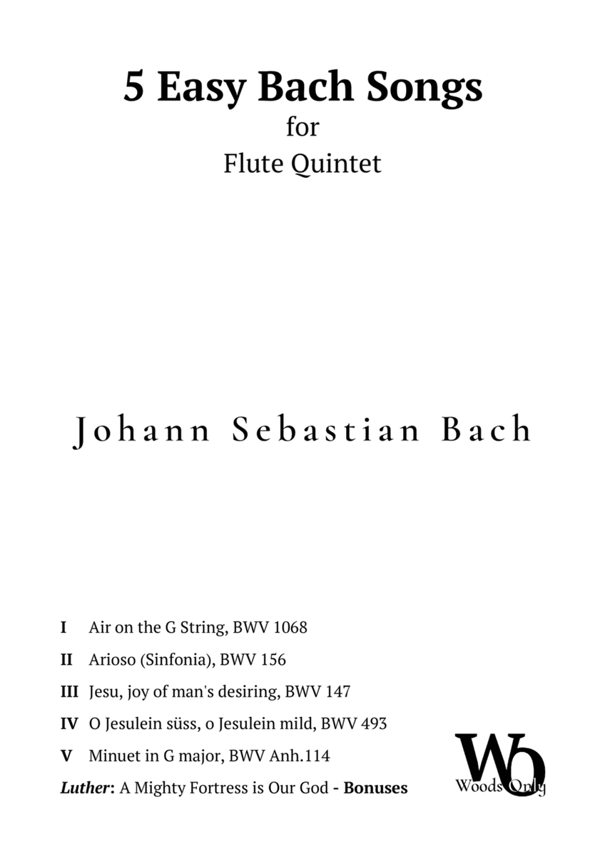5 Famous Songs by Bach for Flute Quintet image number null