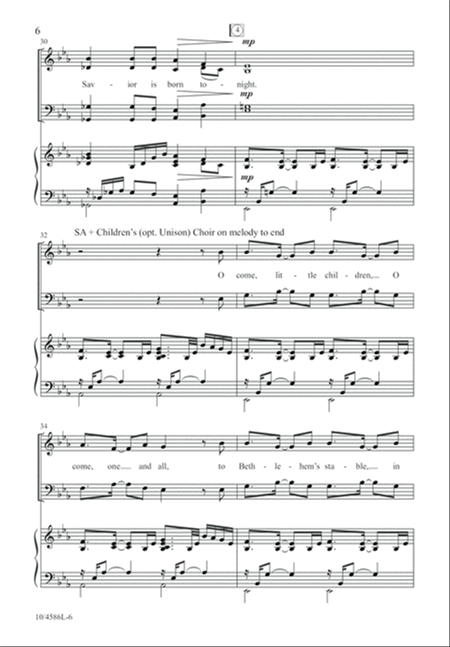O Come, Little Children 4-Part scores gallery preview page 7
