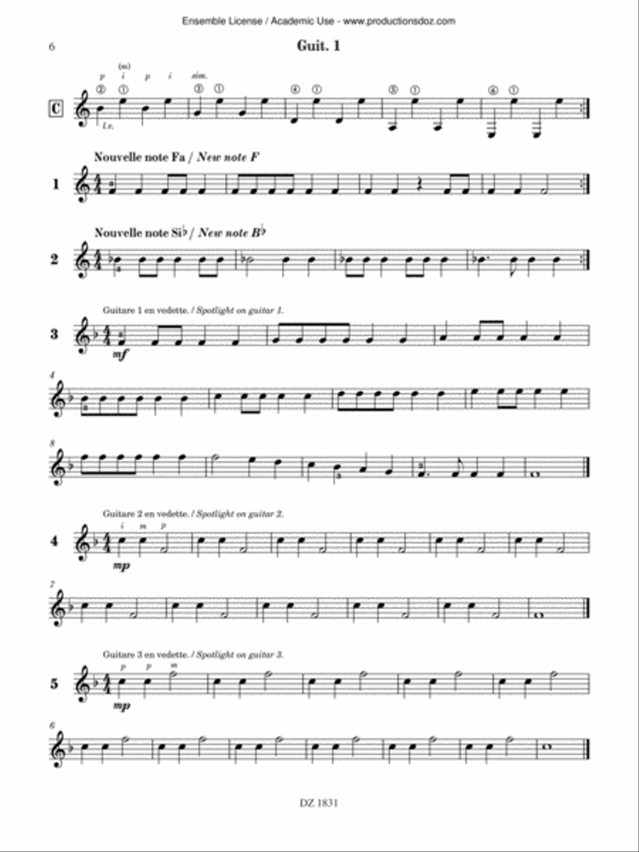 Ma guitare, mon band (guit. 1) vol. 2 Classical Guitar scores gallery preview page 6