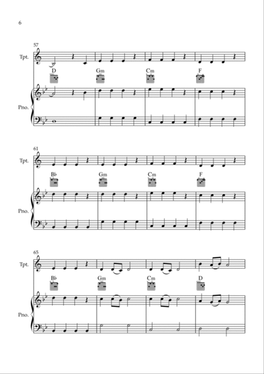 Flowers B-Flat Trumpet scores gallery preview page 6