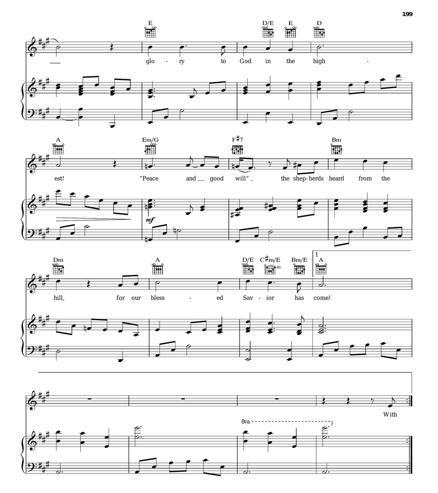 Our Blessed Savior Came Piano, Vocal, Guitar scores gallery preview page 5