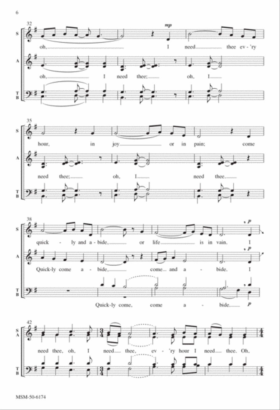 I Need Thee Every Hour Divisi scores gallery preview page 4