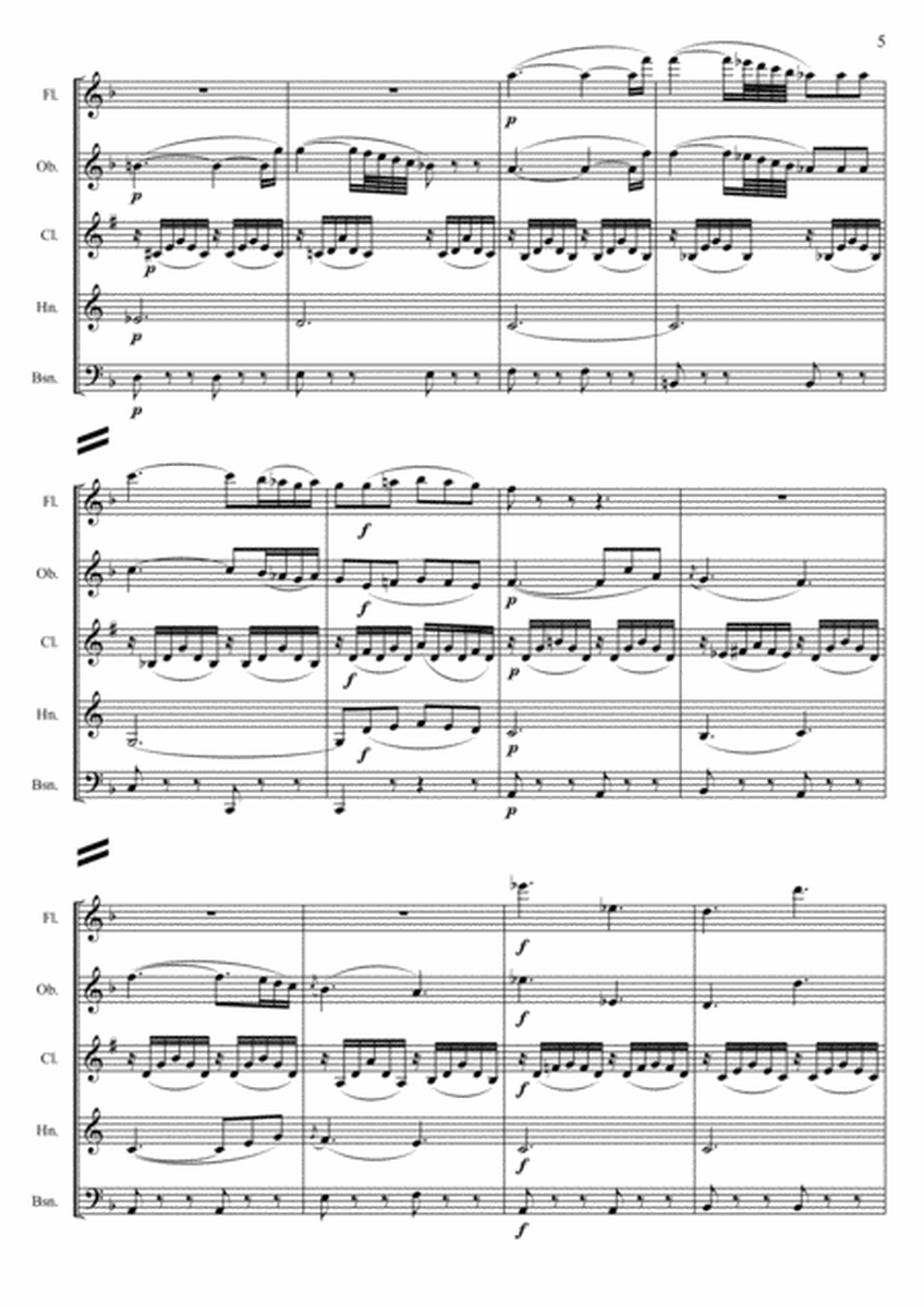 W. A. Mozart - Laudate Dominum from 'Vesperae solennes de confessore', arr. for Woodwind Quintet image number null