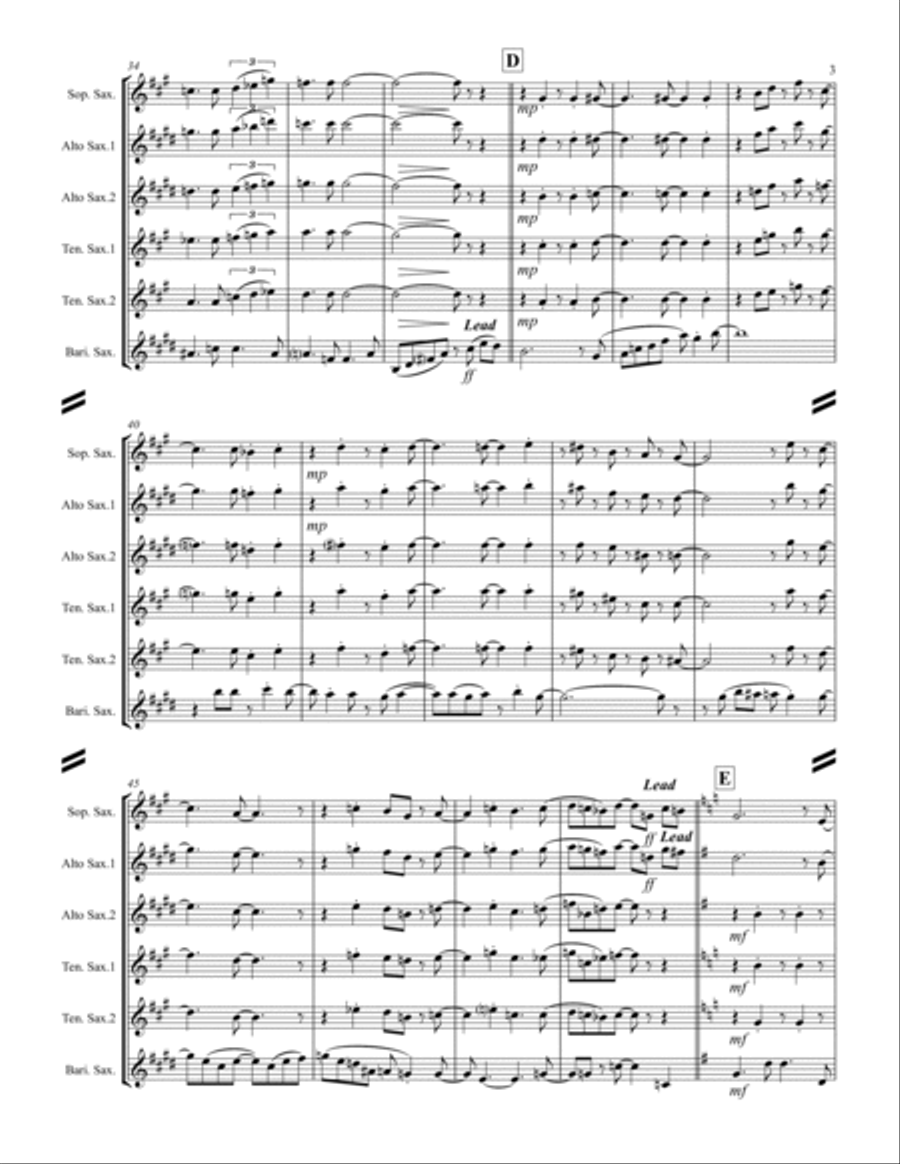 Wave Saxophone Quintet scores gallery preview page 4