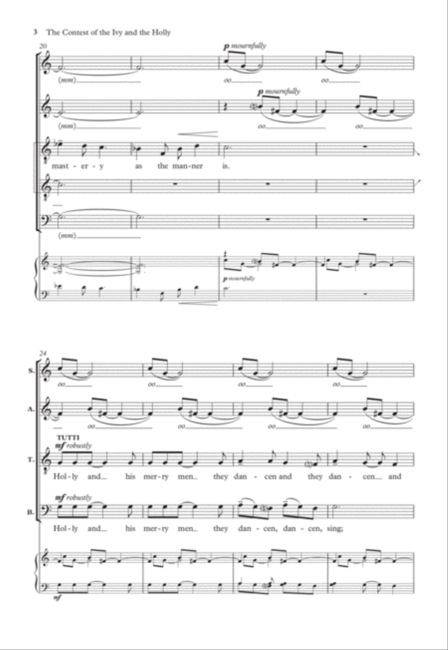 The Contest of the Ivy and the Holly 4-Part scores gallery preview page 3