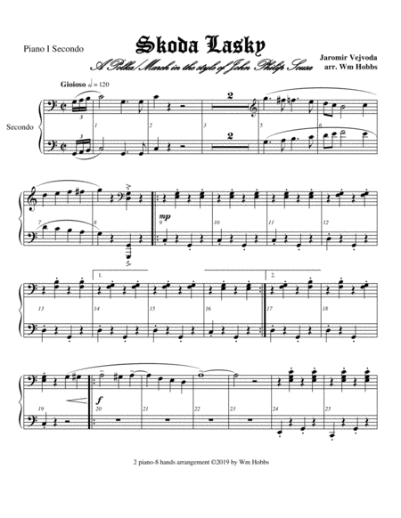 Skoda Lasky by Jaromir Vejvoda Piano Solo - Digital Sheet Music