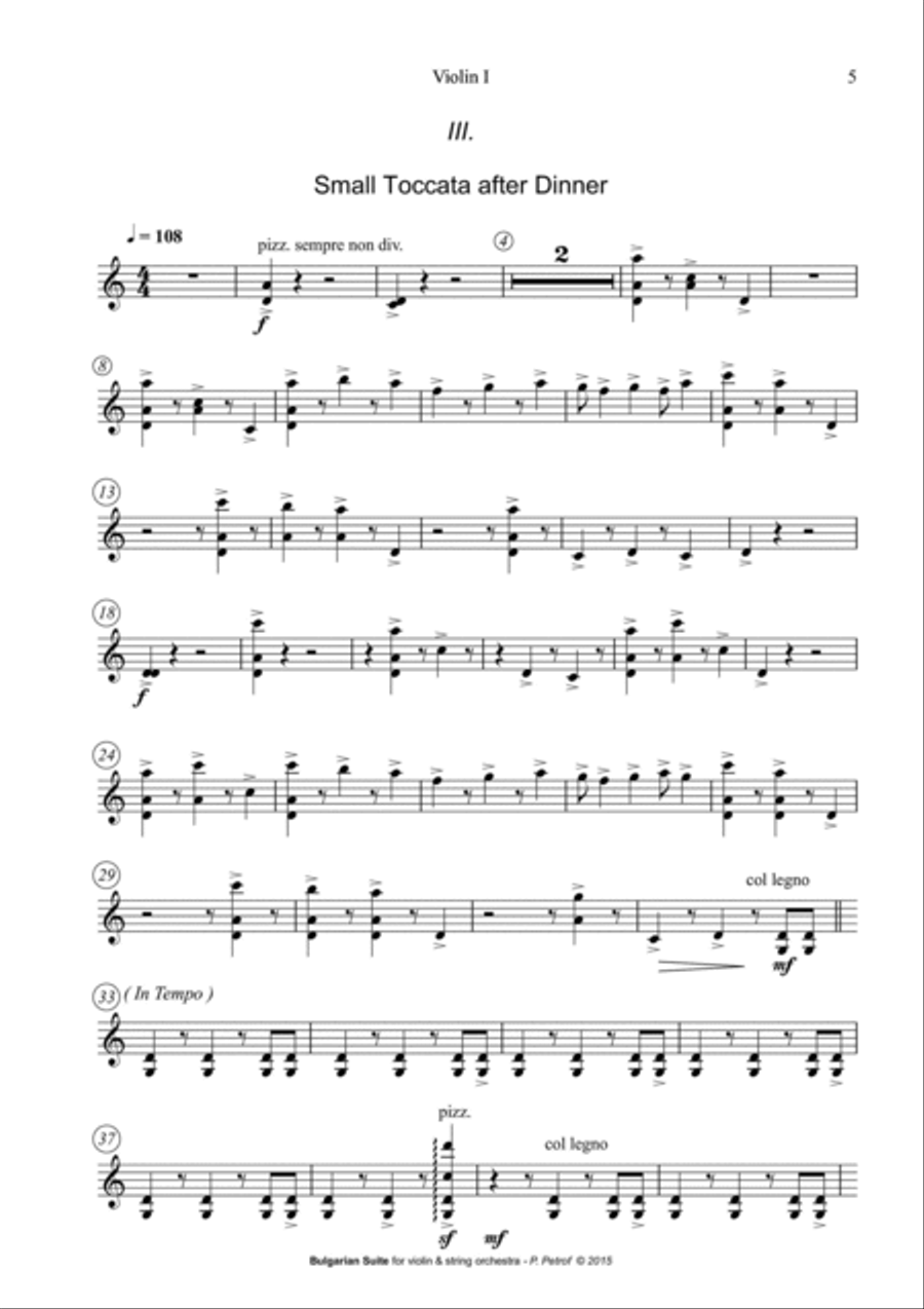 Bulgarian Suite for Violin and 13 Strings - parts String Orchestra scores gallery preview page 5
