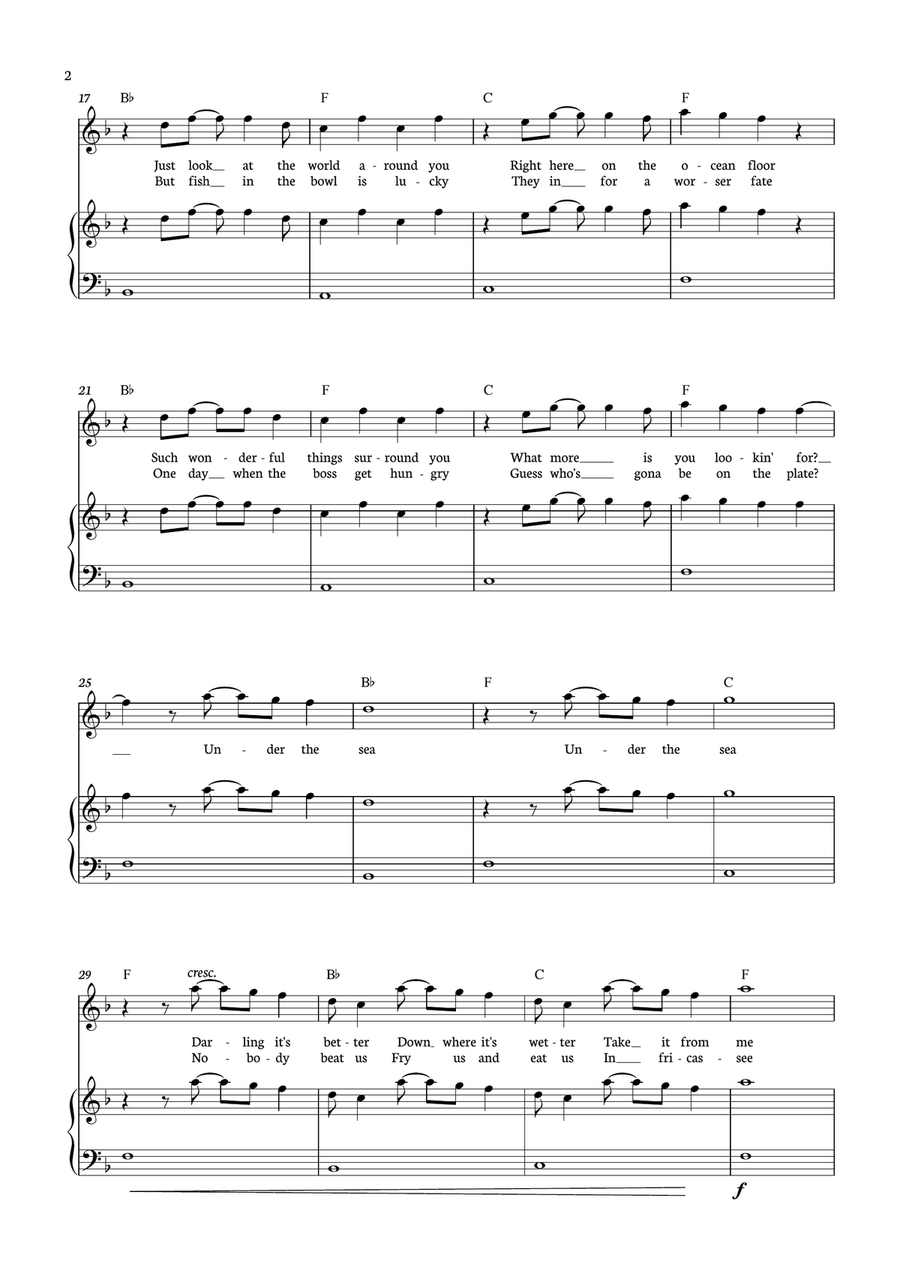 Under The Sea Under The Sea Piano, Vocal scores gallery preview page 2