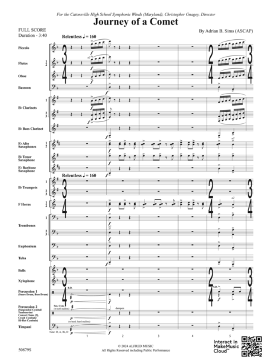 Journey of a Comet: Score Concert Band scores gallery preview page 3