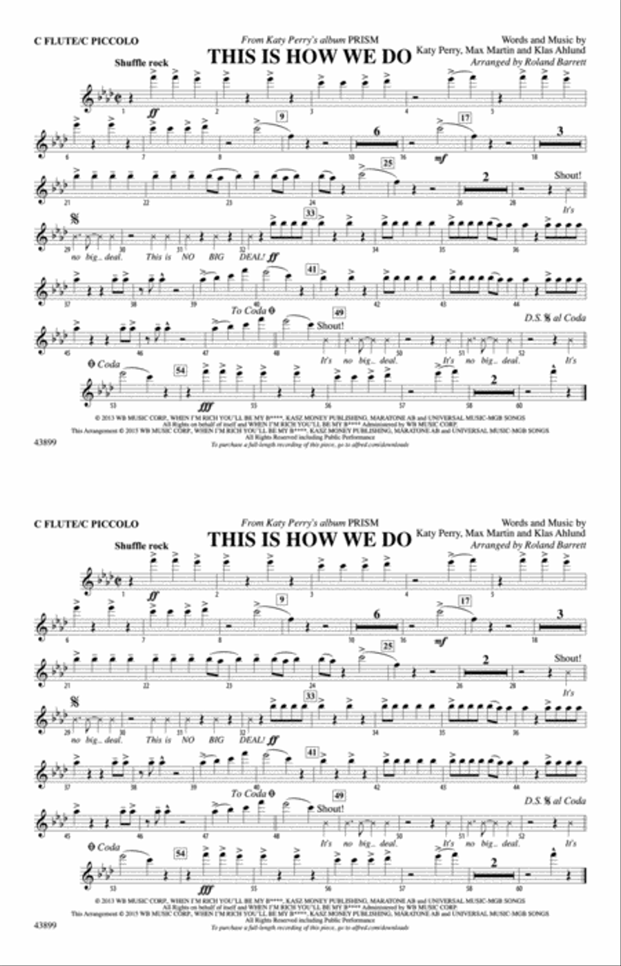 This Is How We Do: Flute This Is How We Do: Flute Marching Band scores gallery preview page 1