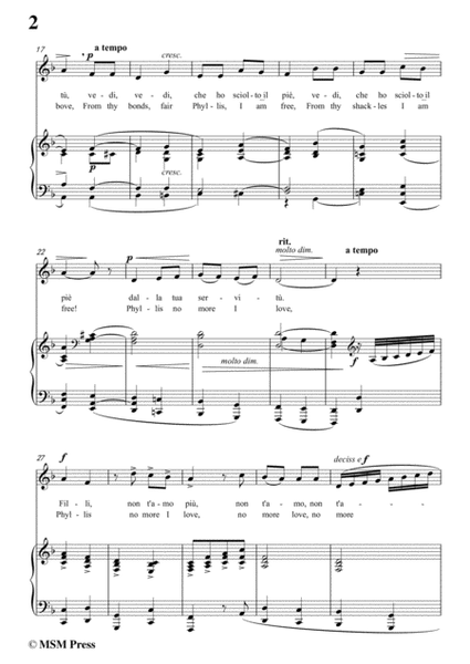 Carissimi-Filli,non t'amo più,from 'A Cantata',in F Major,for Voice and Piano image number null