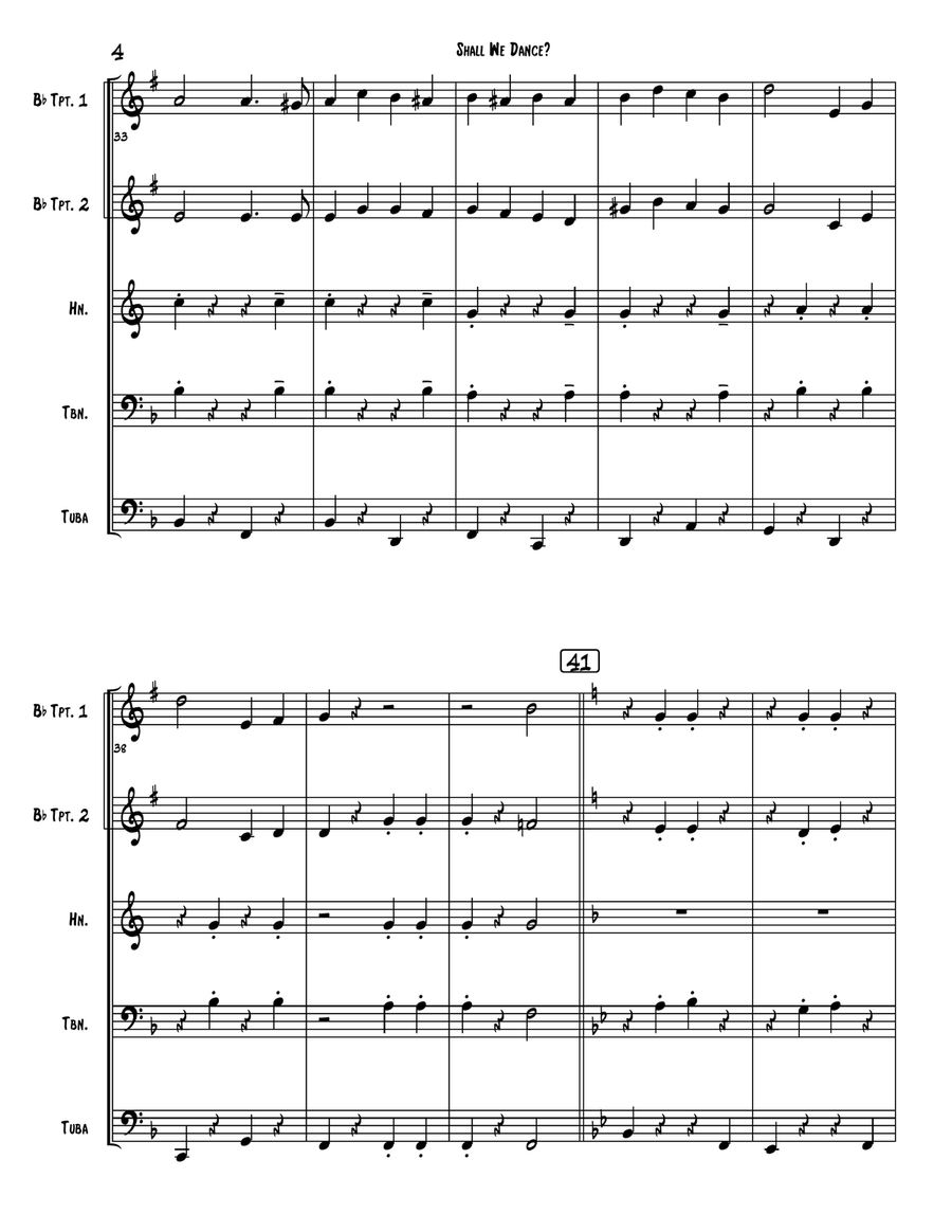 Shall We Dance? Brass Quintet scores gallery preview page 4