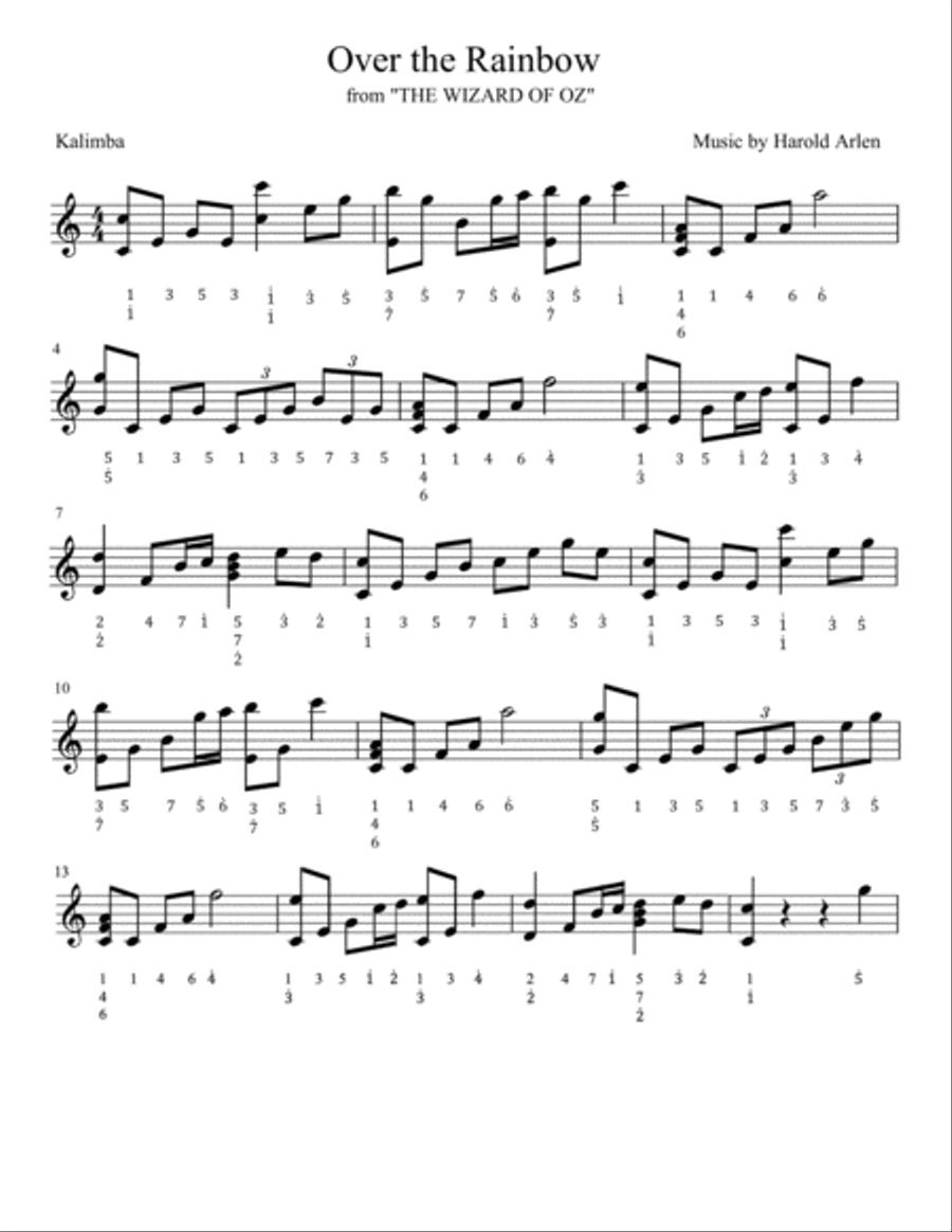 Over The Rainbow (from The Wizard Of Oz) Small Ensemble scores gallery preview page 1