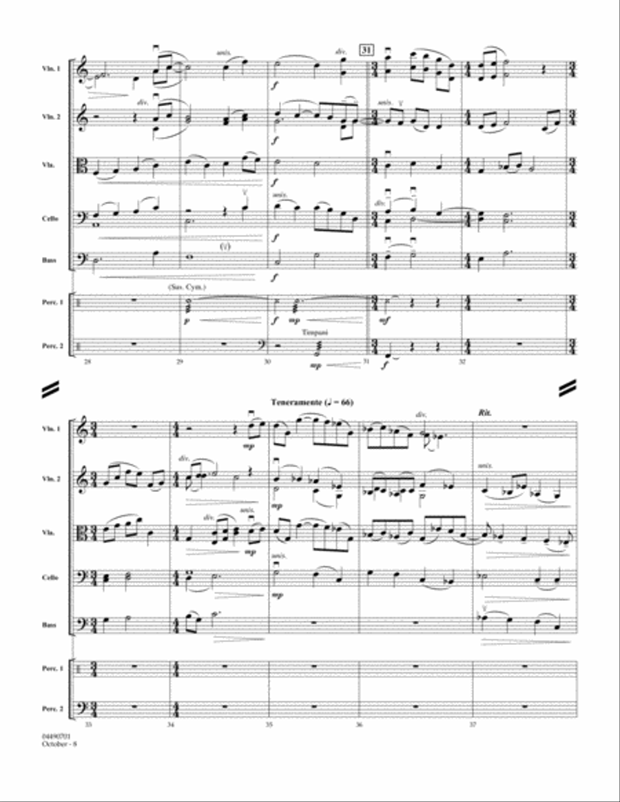 October - Full Score (arr. Paul Lavender) Orchestra scores gallery preview page 4