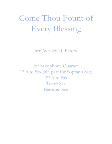 Come Thou Fount of Every Blessing (Sax Quartet) image number null