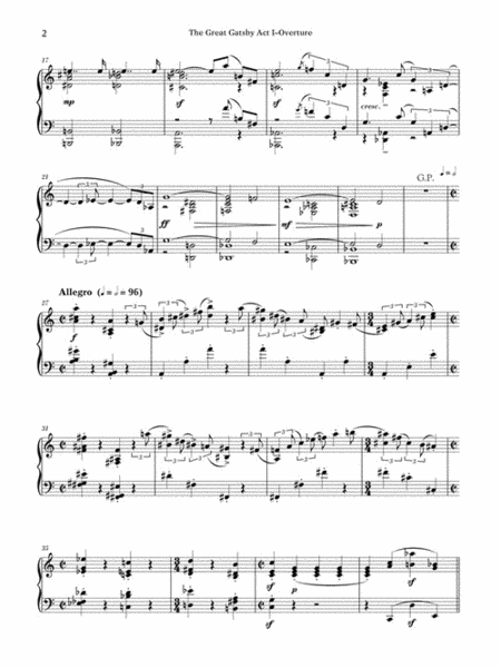 The Great Gatsby by John Harbison Voice - Sheet Music