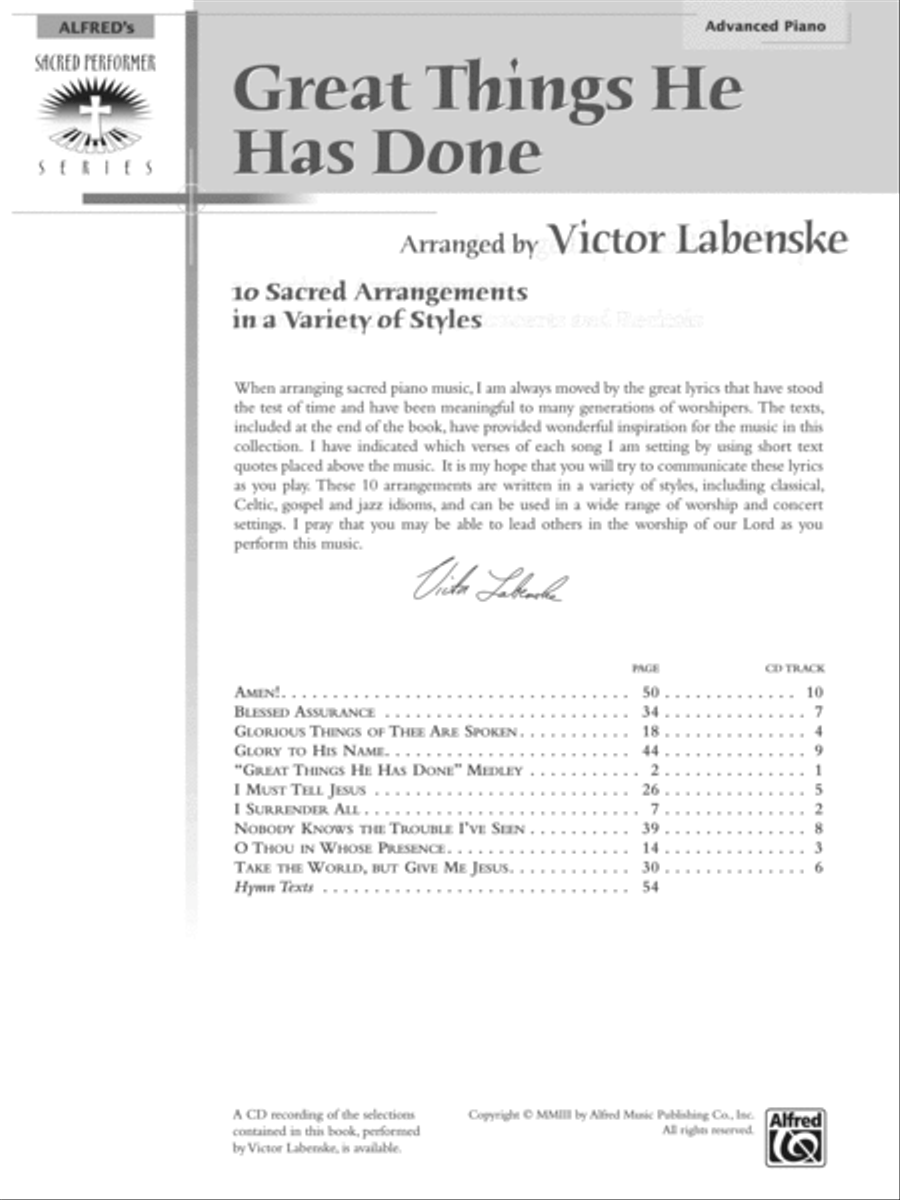 Great Things He Has Done Piano Solo scores gallery preview page 2