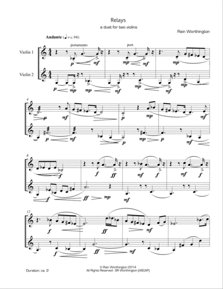Relays – for two violins Relays – for two violins Violin scores gallery preview page 2