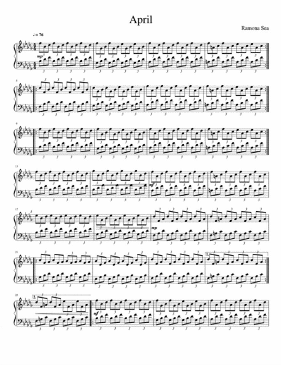 April Piano Solo scores gallery preview page 1