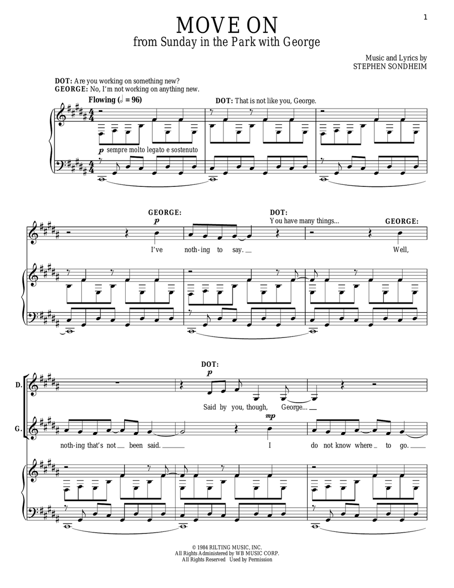 Move On Piano, Vocal scores gallery preview page 1
