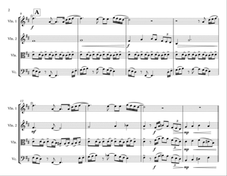 Thinking Out Loud String Quartet scores gallery preview page 2