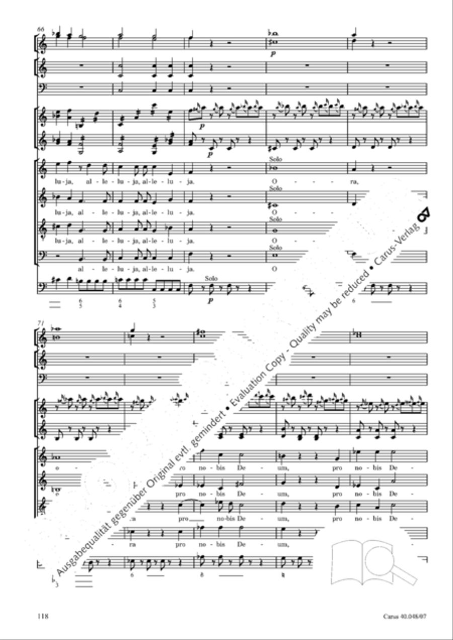 Regina coeli in B-Flat Major, K. 127 4-Part scores gallery preview page 119