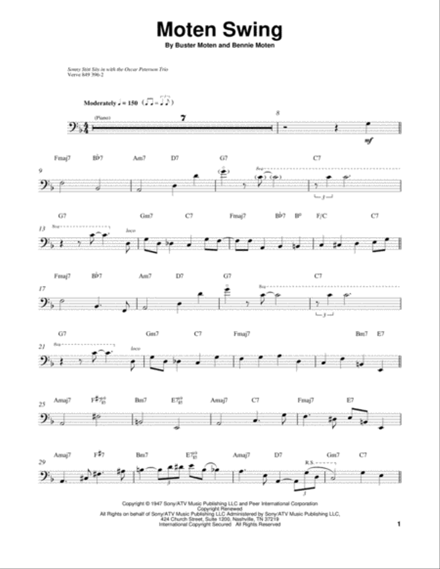 Moten Swing Moten Swing Bass Voice scores gallery preview page 1