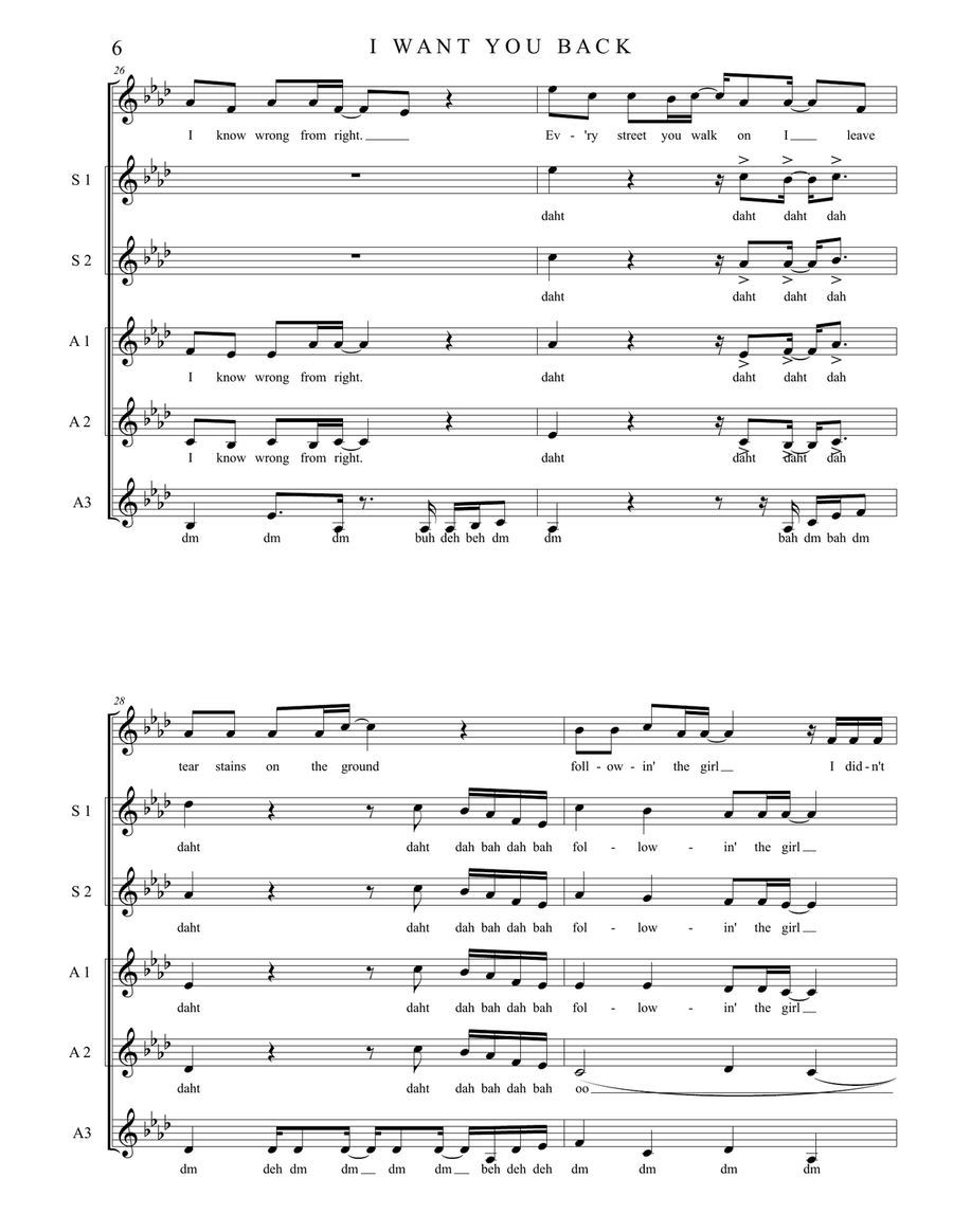I Want You Back SSAA scores gallery preview page 6