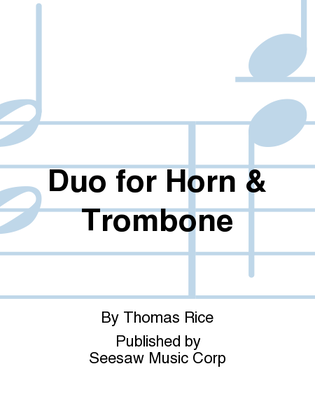 Book cover for Duo for Horn & Trombone
