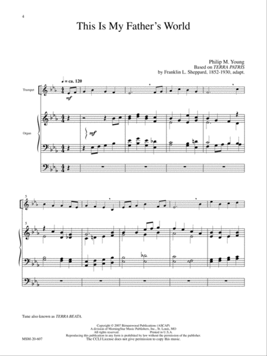 This Is My Father's World Trumpet scores gallery preview page 1