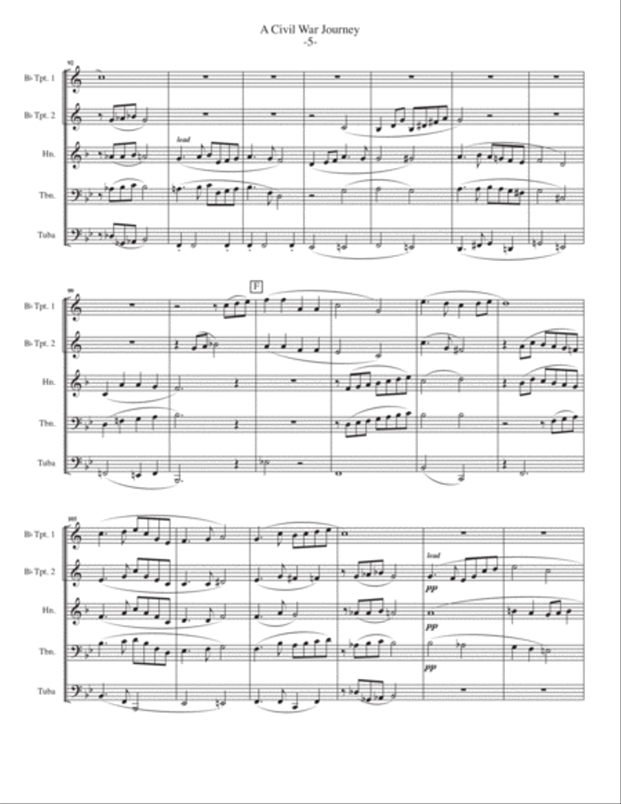 A Civil War Journey for Brass Quintet Brass Quintet scores gallery preview page 6