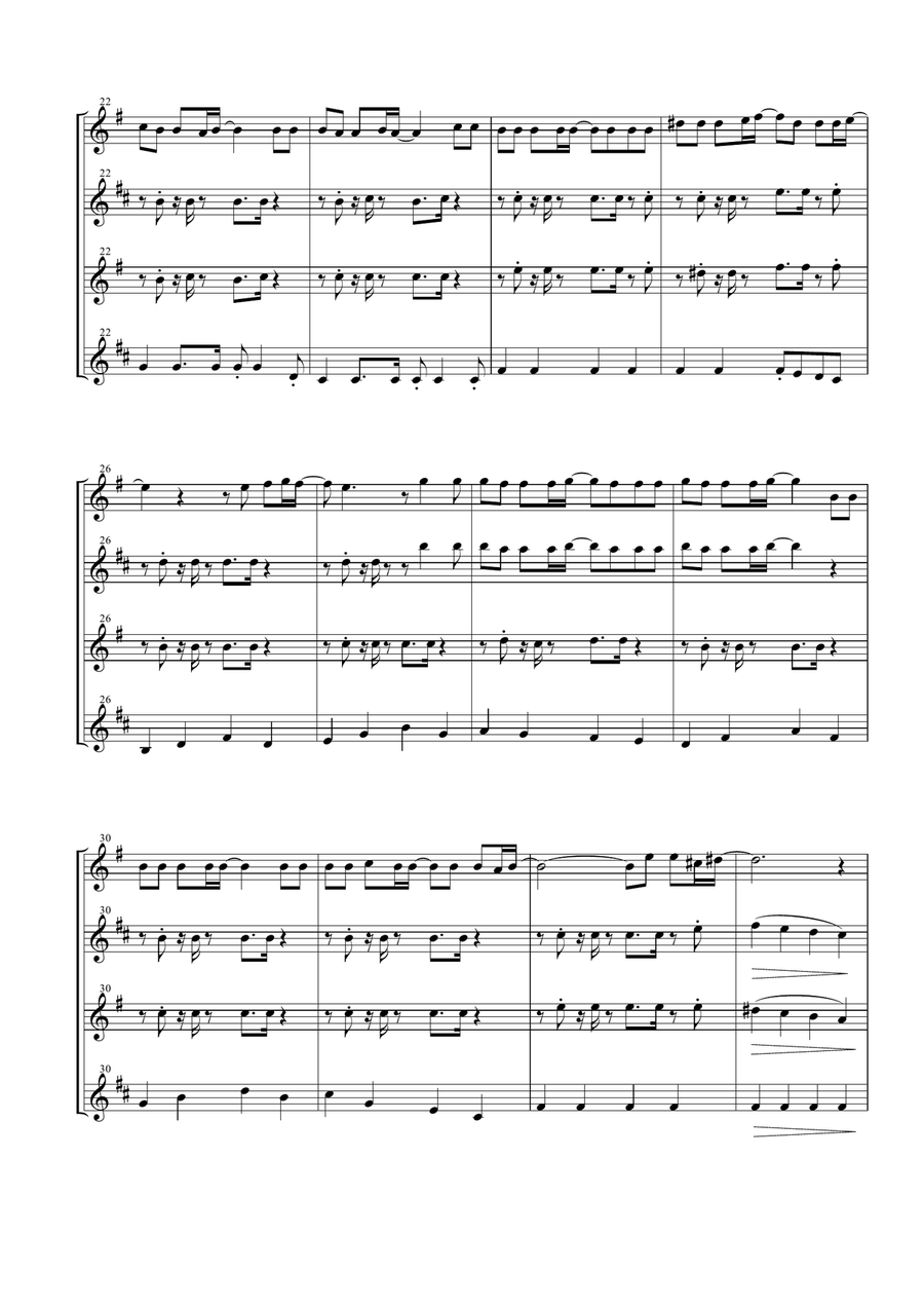 I Will Survive Woodwind Quartet scores gallery preview page 3