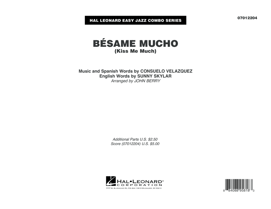 Besame Mucho (Kiss Me Much) - Conductor Score (Full Score) Jazz Ensemble scores gallery preview page 1