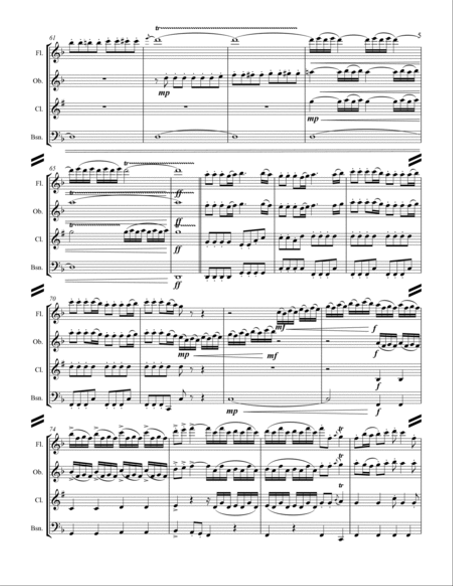 The Four Seasons - La Primavera (for Woodwind Quartet) Woodwind Quartet scores gallery preview page 6