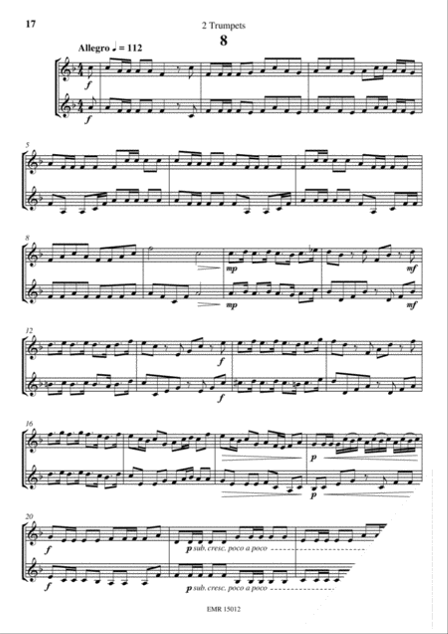 12 Duets in Style of Vivaldi Trumpet Duet scores gallery preview page 10