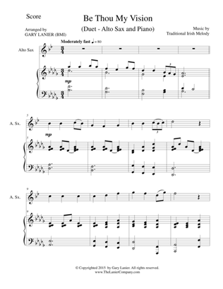 BE THOU MY VISION (Duet – Alto Sax and Piano/Score and Parts)