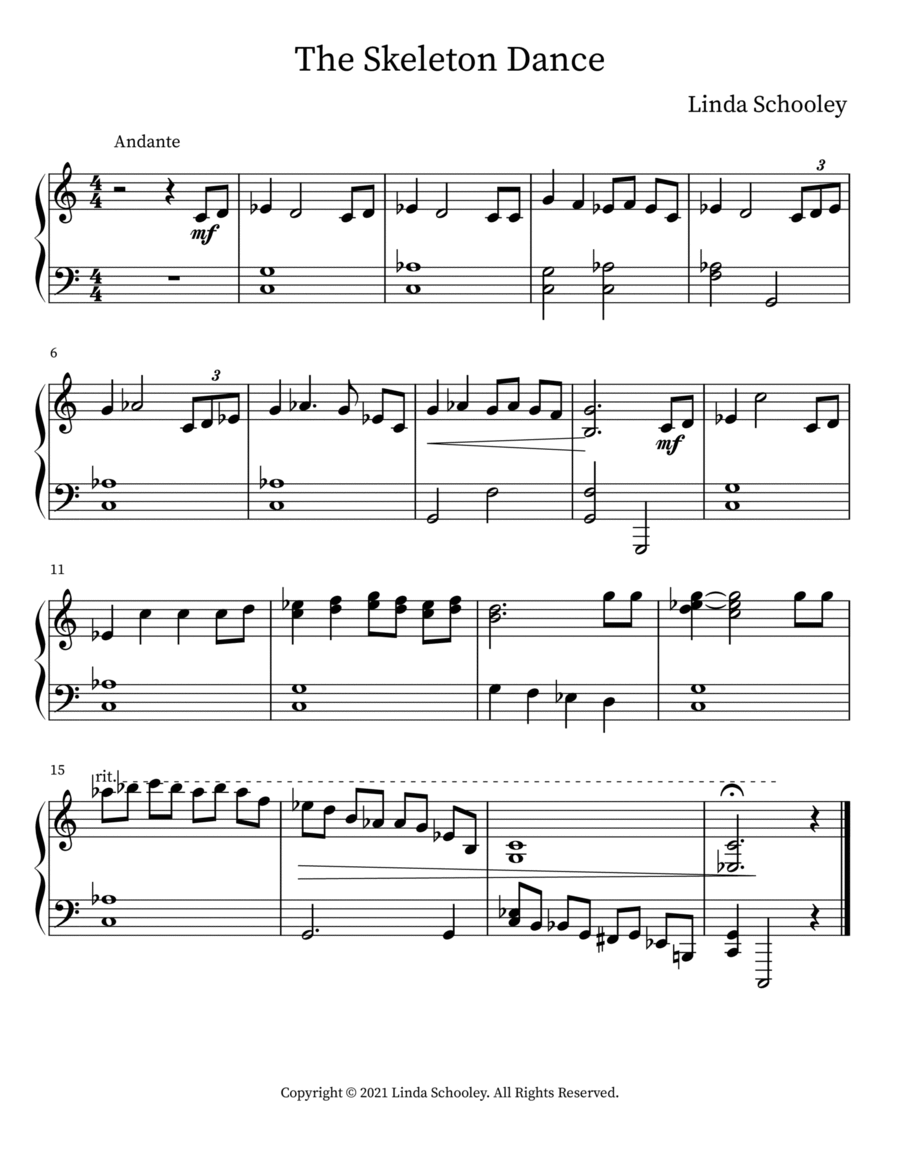 The Skeleton Dance The Skeleton Dance Piano Solo scores gallery preview page 1