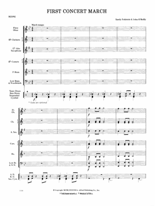 First Concert March: Score