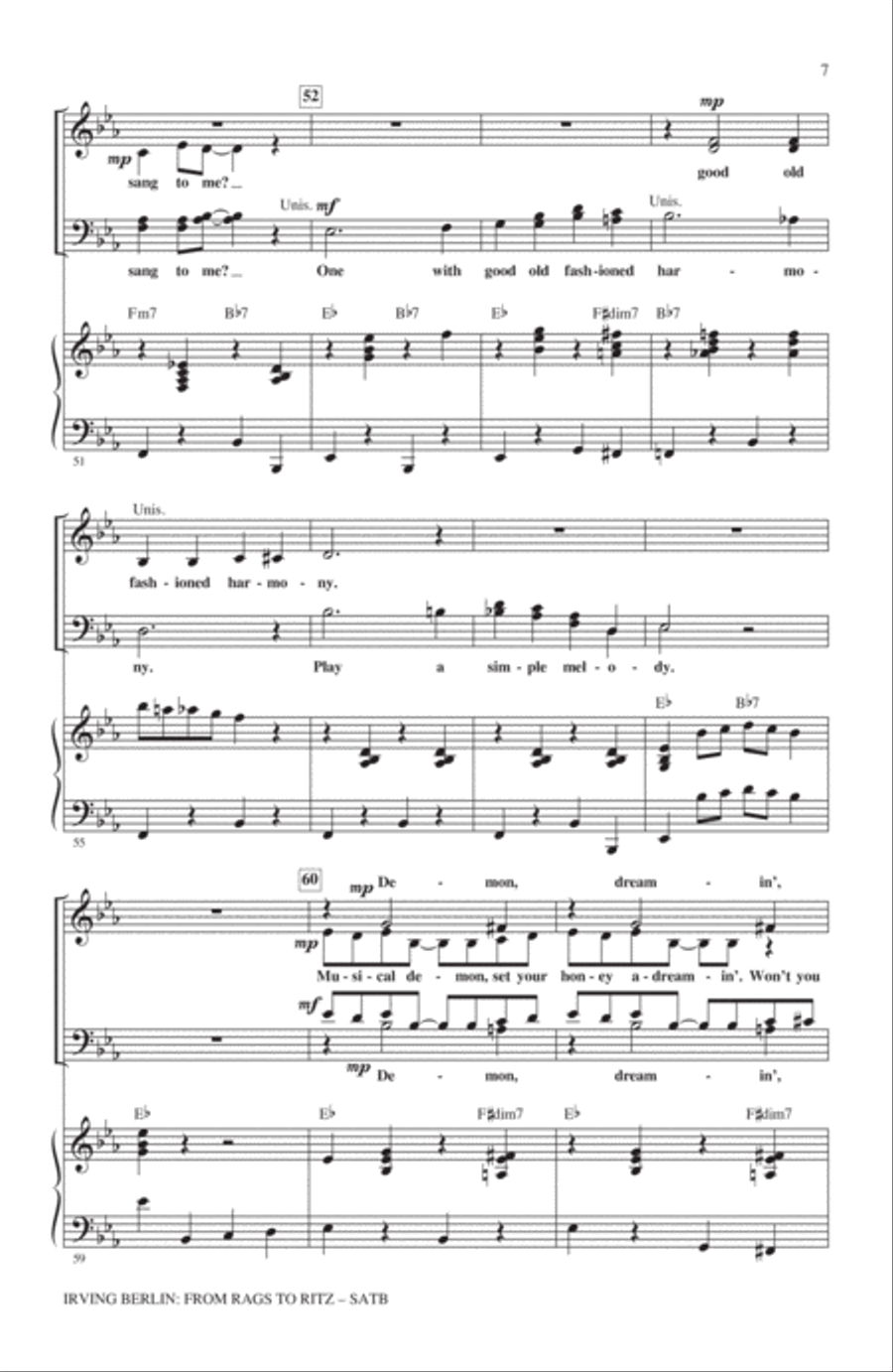Irving Berlin: From Rags To Ritz (Medley) 4-Part scores gallery preview page 6
