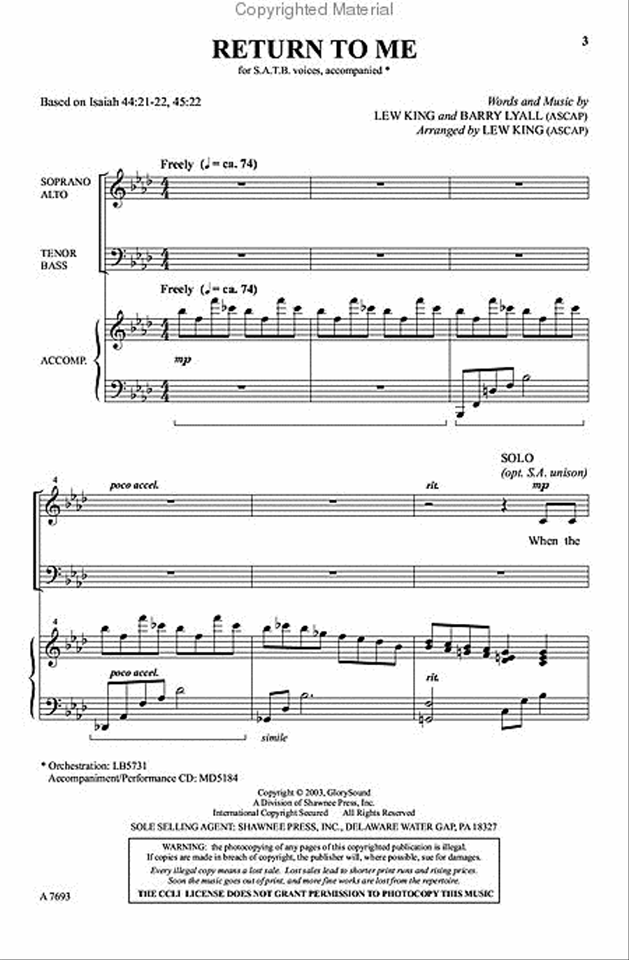 Return to Me 4-Part scores gallery preview page 2