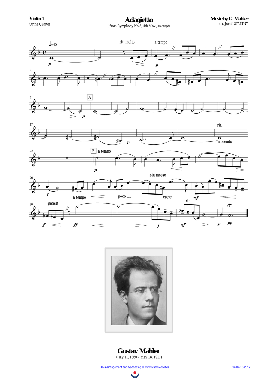 Adagietto String Quartet scores gallery preview page 2