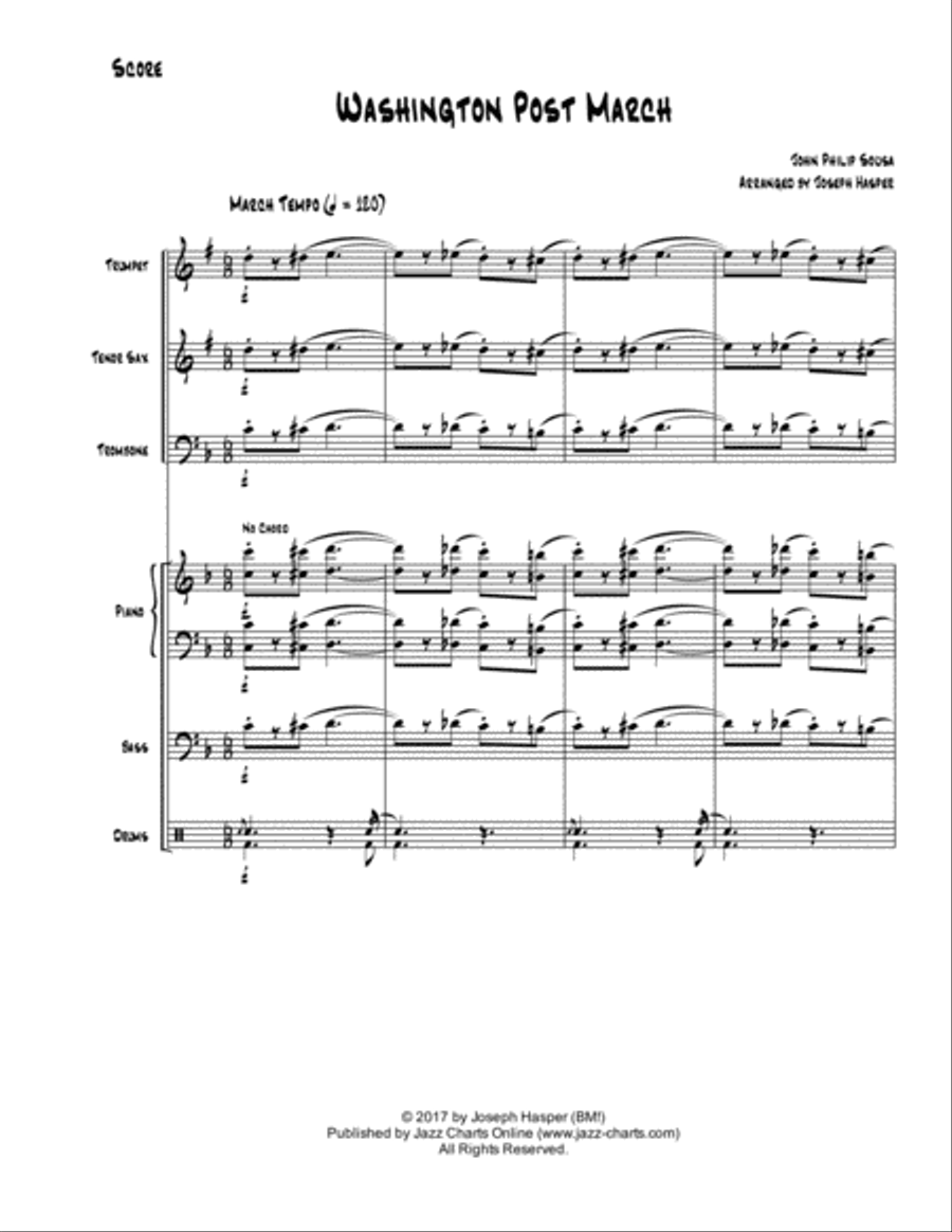 Washington Post (Jazz Combo) Jazz Ensemble scores gallery preview page 2