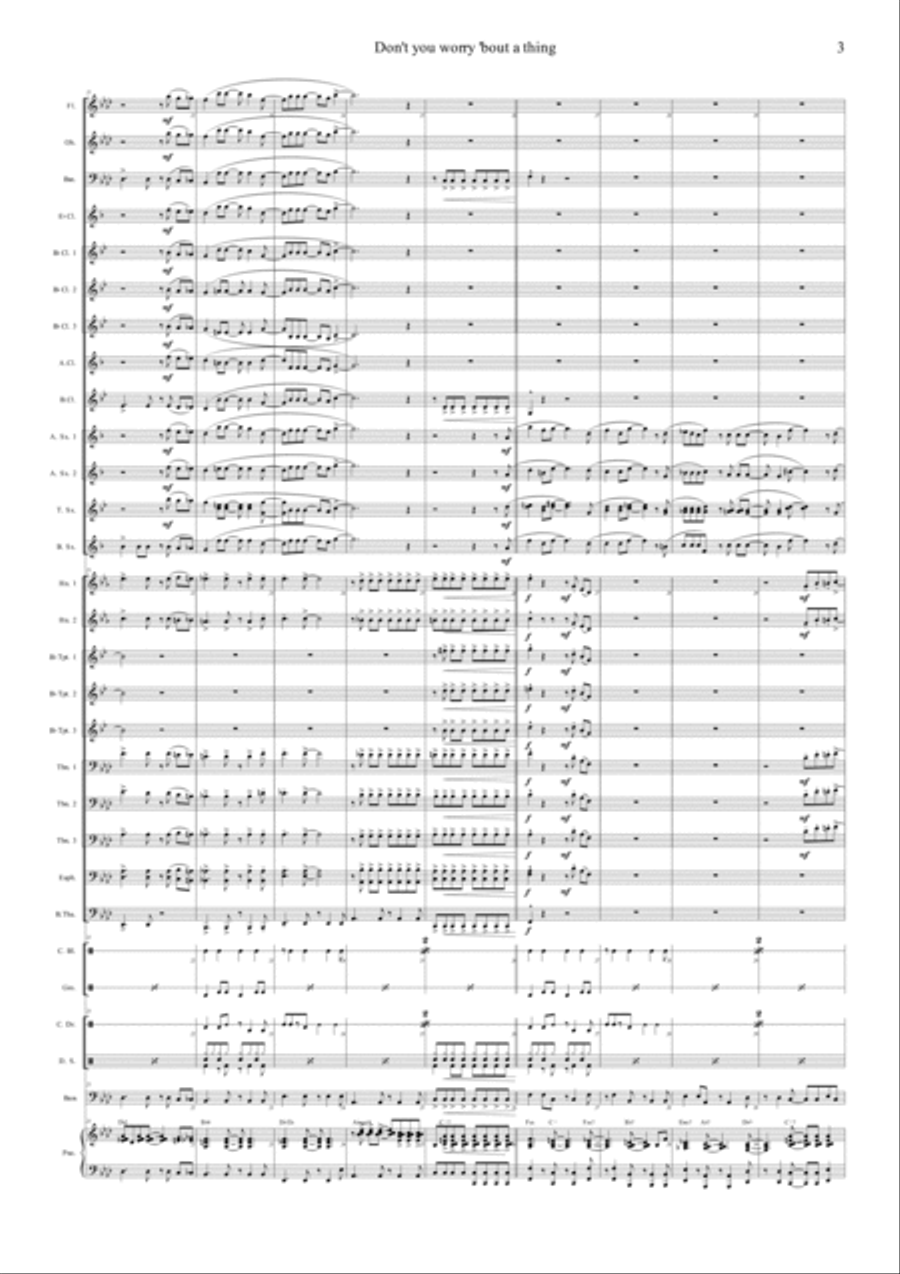 Don't You Worry 'bout A Thing Concert Band scores gallery preview page 3